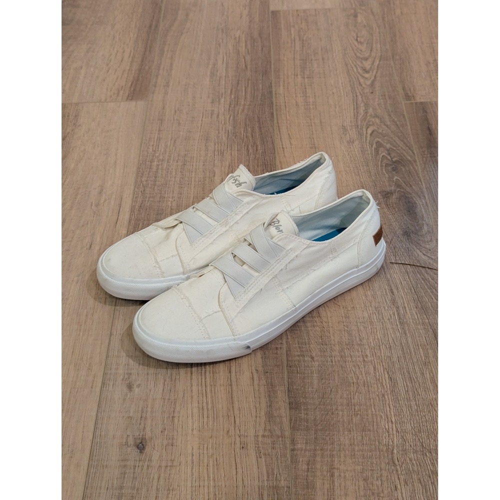 Blowfish Malibu ZS001 Slip On Sneakers Womens 12 White Canvas Casual Shoes